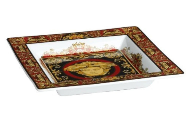Versace by Medusa Red 8 1/2-Inch Square Tray