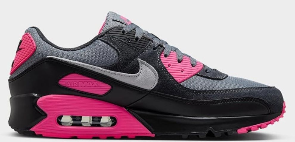 Air Max 90 Men's Shoes , Cool Grey/Hyper Pink/Black/Wolf Grey)