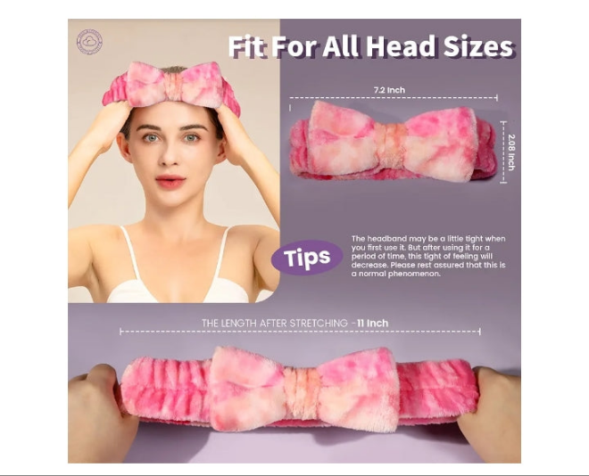 Makeup and Spa Headbands, Bow Headbands for Women's Skincare and Face Washing