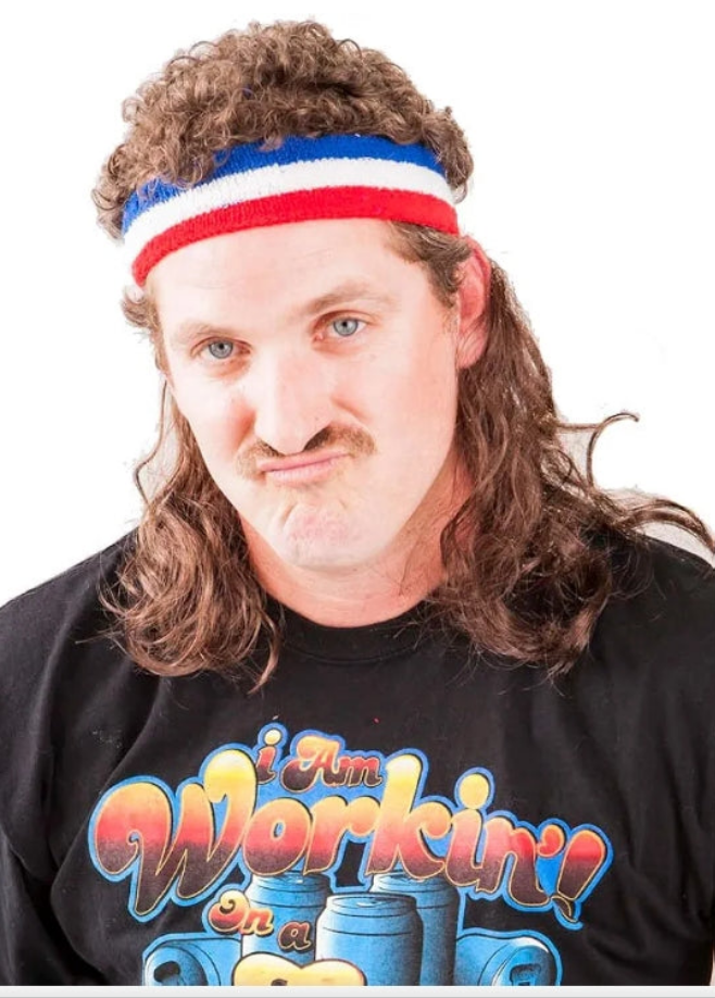 Headband with Mullet Wig, One Size