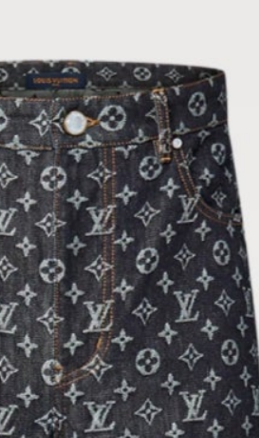 Louis Vuitton Monogram Jacquard Denim and Jacket Monogram Jacquard Denim Skate Pants 2 piece outfit
