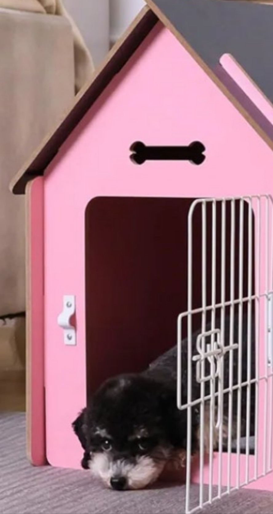 Dog House Indoor for Small Dogs or Cats, Cozy Wooden Design, Small Indoor Bed House, with Air Vents and Elevated Floor Warm Dog Cave