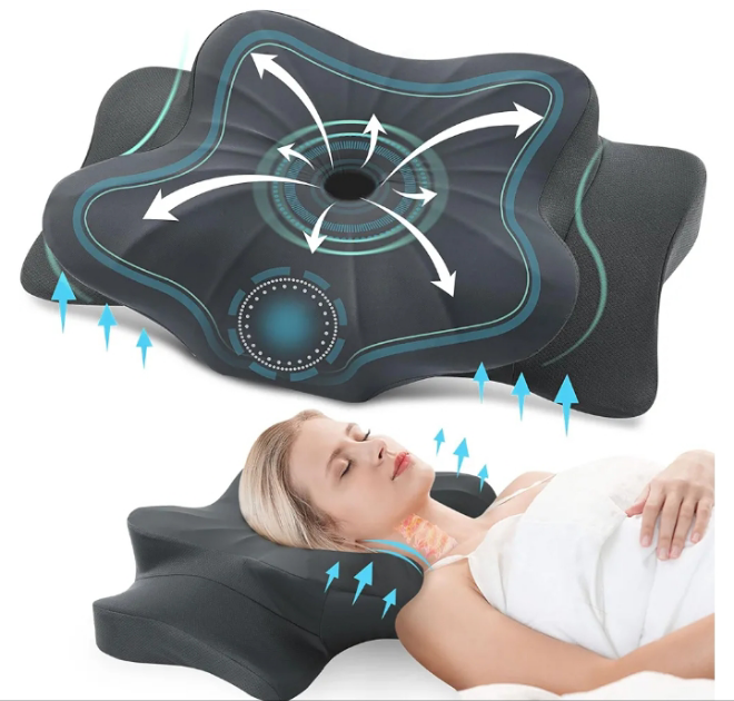 Cervical Pillow for Neck and Shoulder,Contour Memory Foam Pillow,Ergonomic Neck Support Pillow for Side Back Stomach Sleepers with Pillowcase