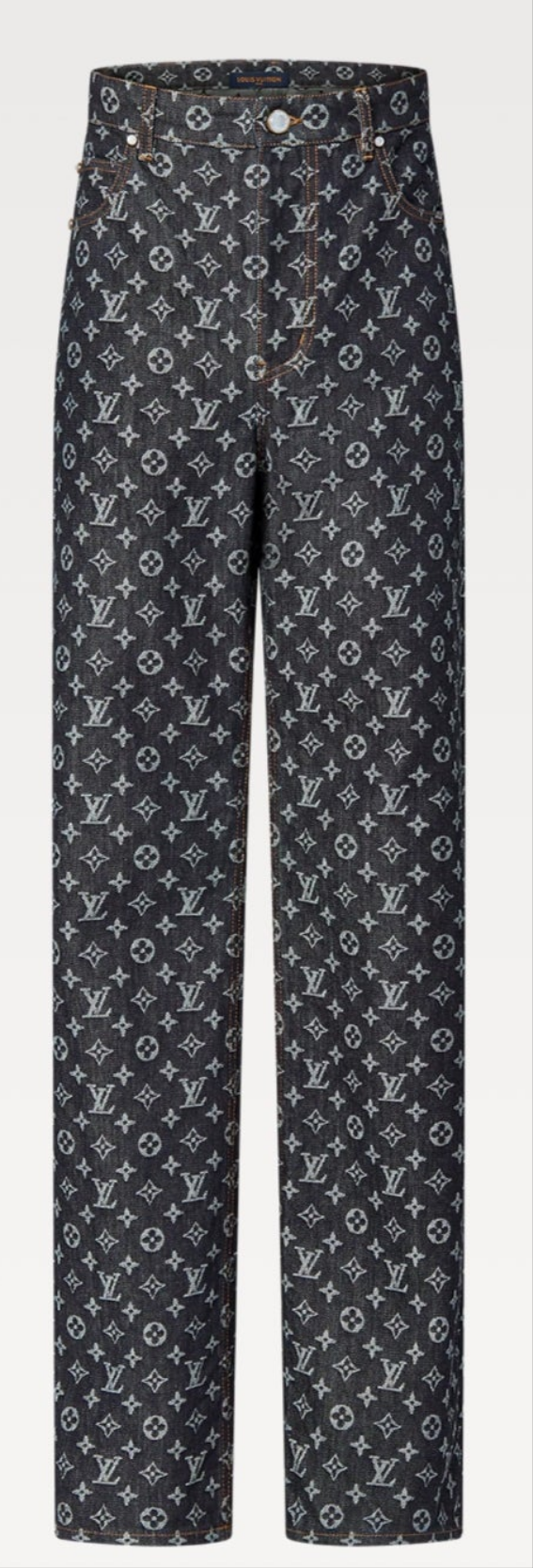 Louis Vuitton Monogram Jacquard Denim and Jacket Monogram Jacquard Denim Skate Pants 2 piece outfit