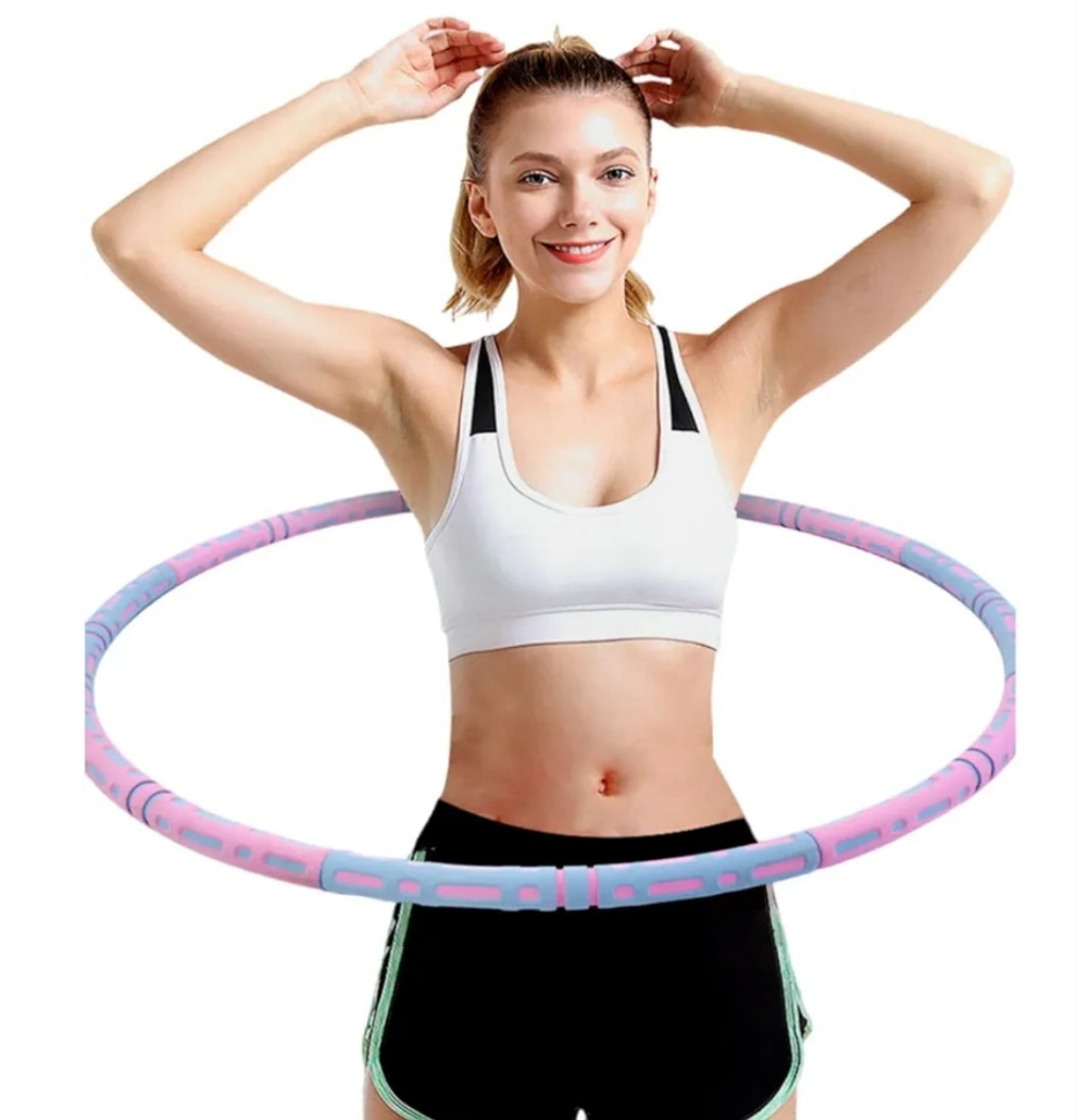 Yoga Set 4 in 1 Pilates Set. Anti-Burst and Slip Resistant Yoga Ball. Leg Stretcher Strap for Pilates. Free Weight Hula Hoop for Workout. Figure 8 Fitness Resistance Band