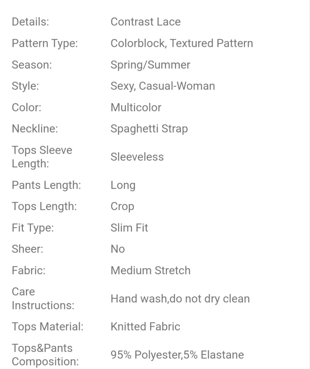 Sexy Spaghetti Strap Leopard Lace Patchwork Tank Top And Tight Flared Pants Women Sleepwear Set