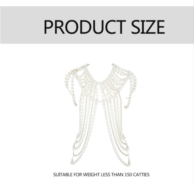 Tassels Pearls Shawl for Wedding Dress Fashion Shoulder Chain for Evening Gown Elegant Body Chain for Formal Occasion