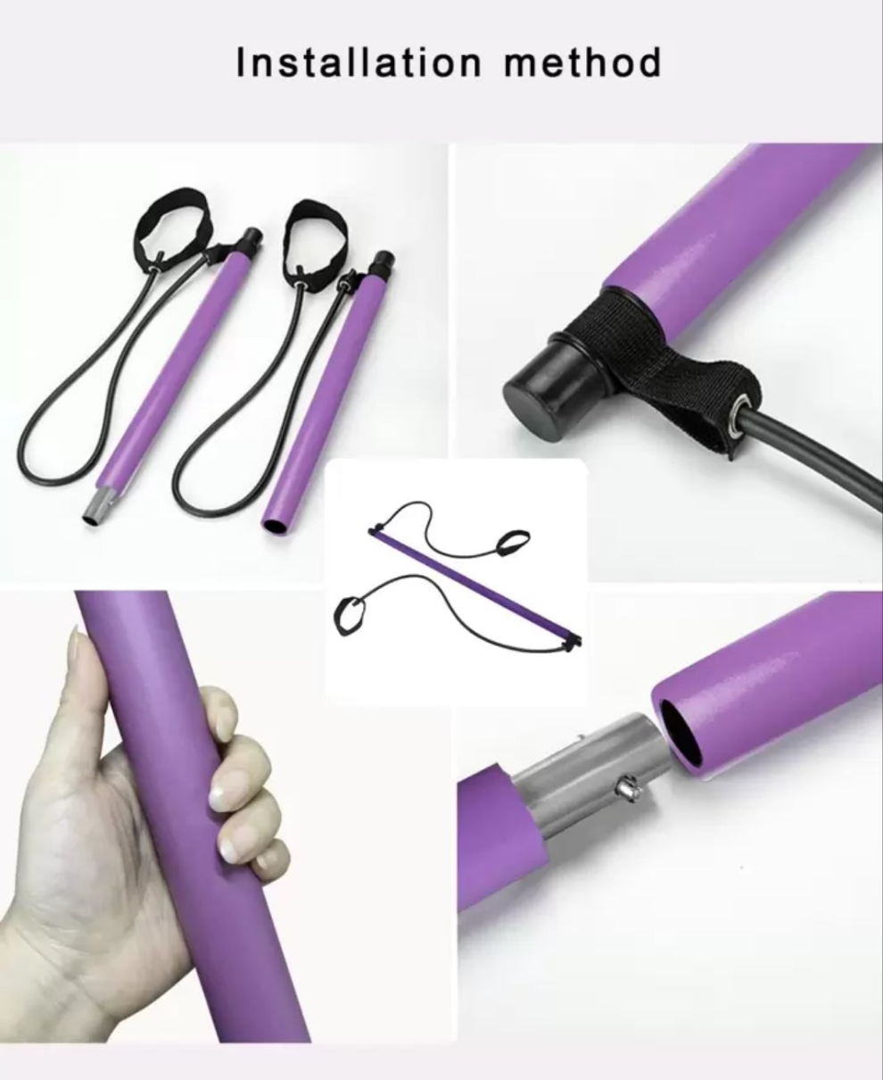 Portable Pull-up Fitness Resistance Training Bar Yoga Pilates Stick Chest Expander Arm Strength Training Rod stainless steel
