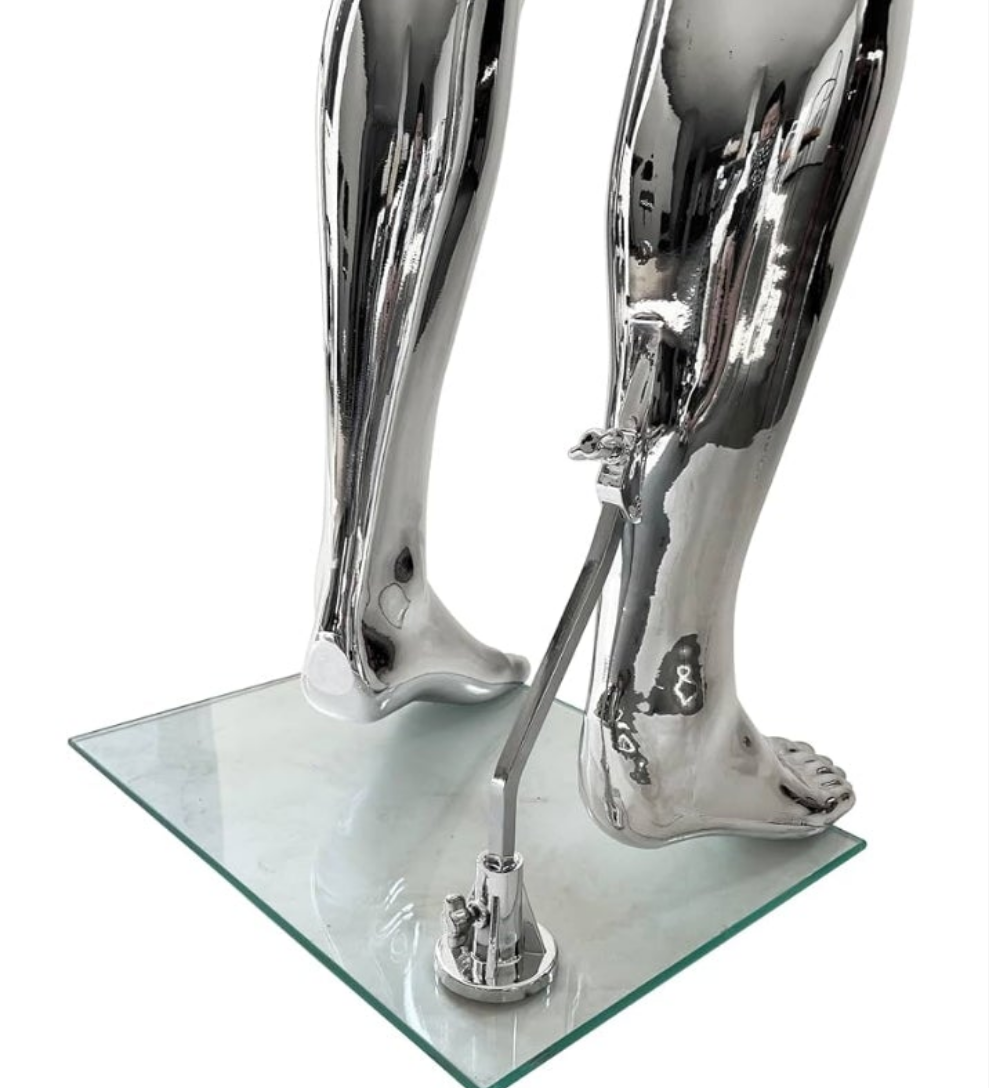 Mannequin Dress Form Display - Manikin Torso Stand Realistic Full Body Mannequin for Retail Clothing Shops, Halloween Christmas Cosplay (Silvery, Female or Male