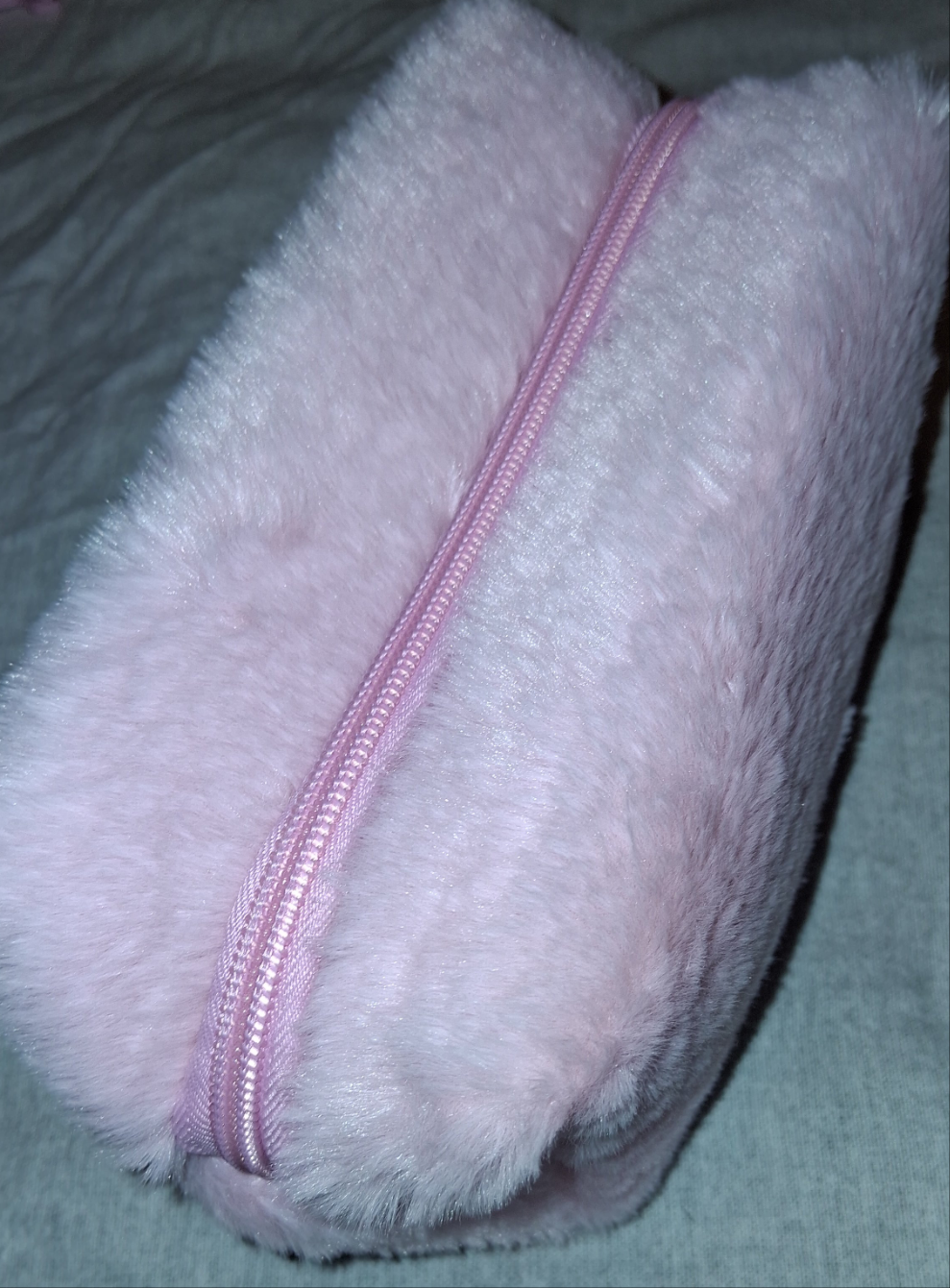 COCOMONEY COSMETIC BAG PINK IMITATION WOOL