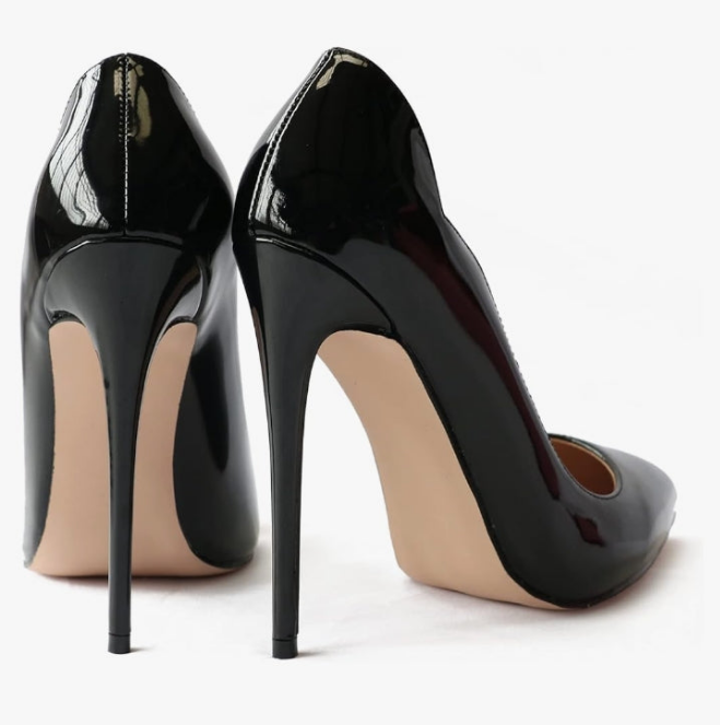 Women's Sexy Pointed Toe High Heels,4.72 inch/12cm Patent Leather Pumps,Wedding Dress Shoes,Cute Evening Stilettos