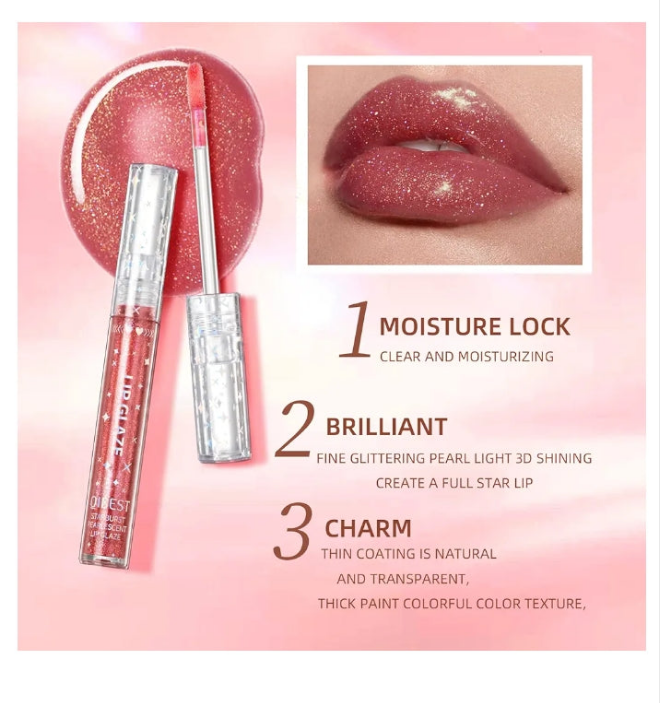Lip Gloss, Shimmery Lip Glosses for Girls Teens & Women, | Syrupy gloss| Glossy Finish| Long-lasting| Moisturizing| Highlighting| Natural-beauty | Lip Glow Set