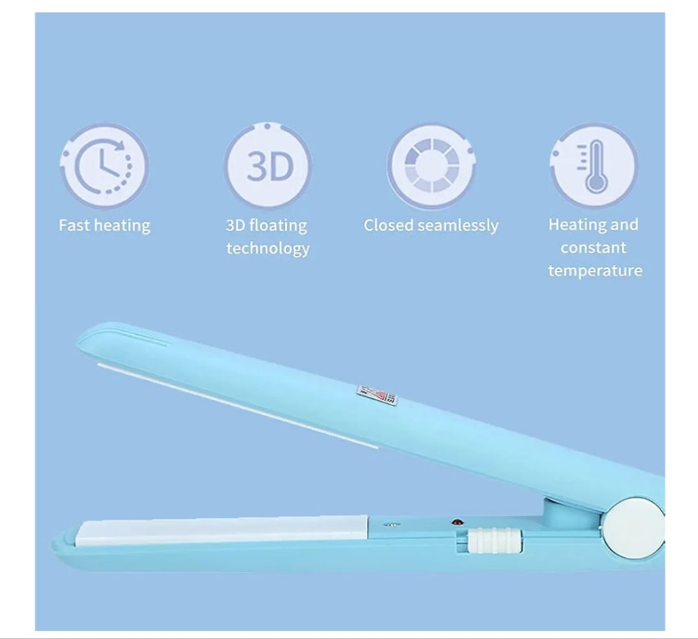 Hair straightener mini blue hot iron