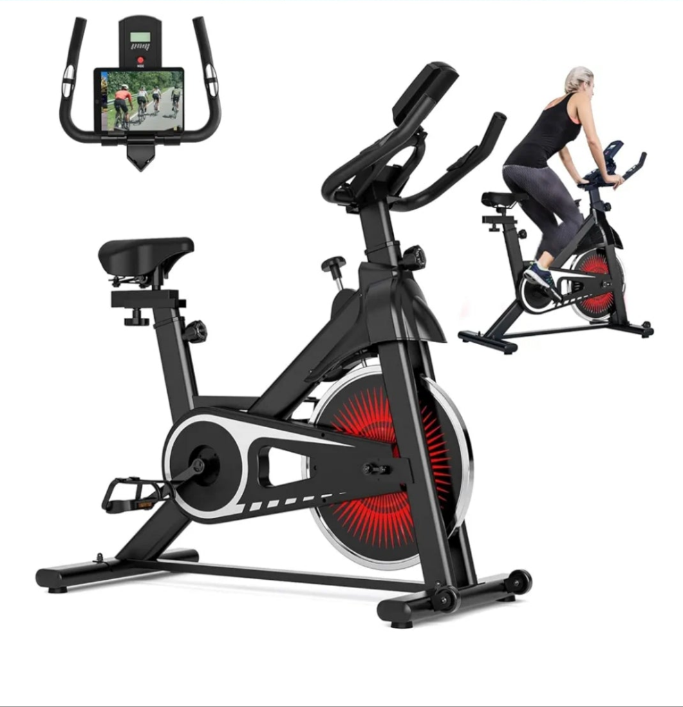Exercise Bike Indoor Cycling Bike for Home Cardio Gym Workouts Stationary Bikes for Home with 300 lbs Weight Capacity, Blue