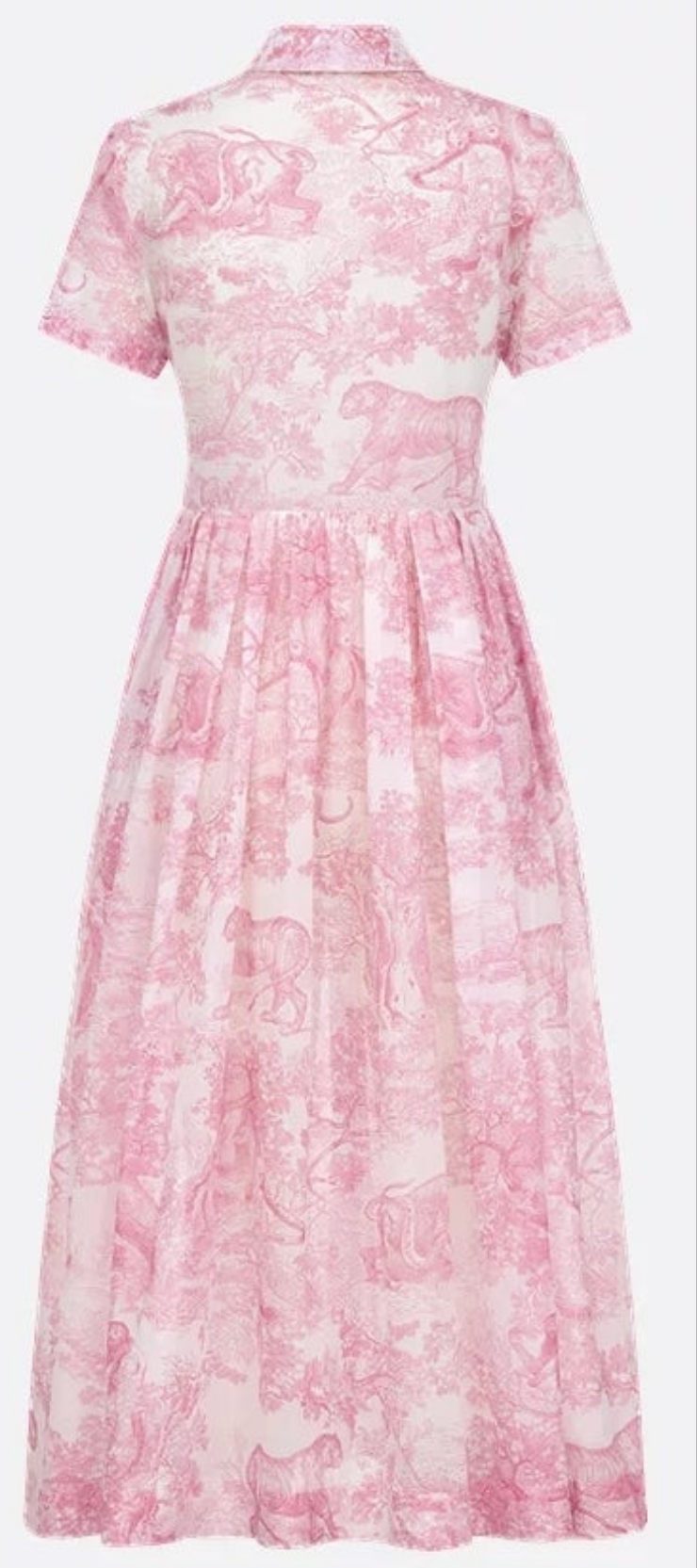 Dior Dioriviera Mid-Length Shirtdress
White Cotton Muslin with Cherry Blossom Pink Toile de Jouy Sauvage Motif