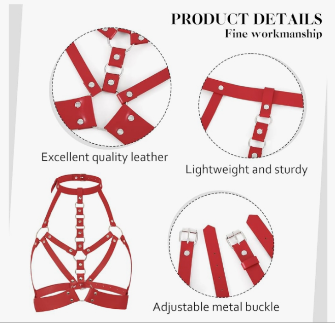 Leather Body Chain Women Chest Belts Fashion Bra Chain Jewelry Accessories for Rave