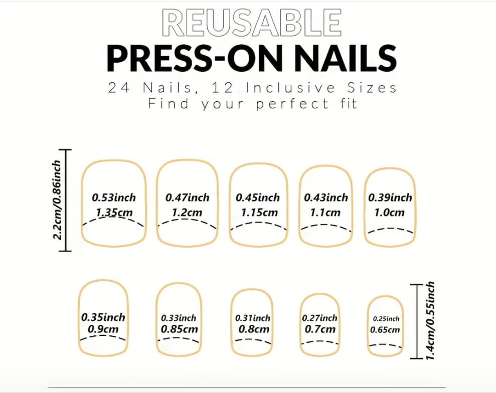 24 pcs acrylic Cocomoney nails with glue and nail accessories