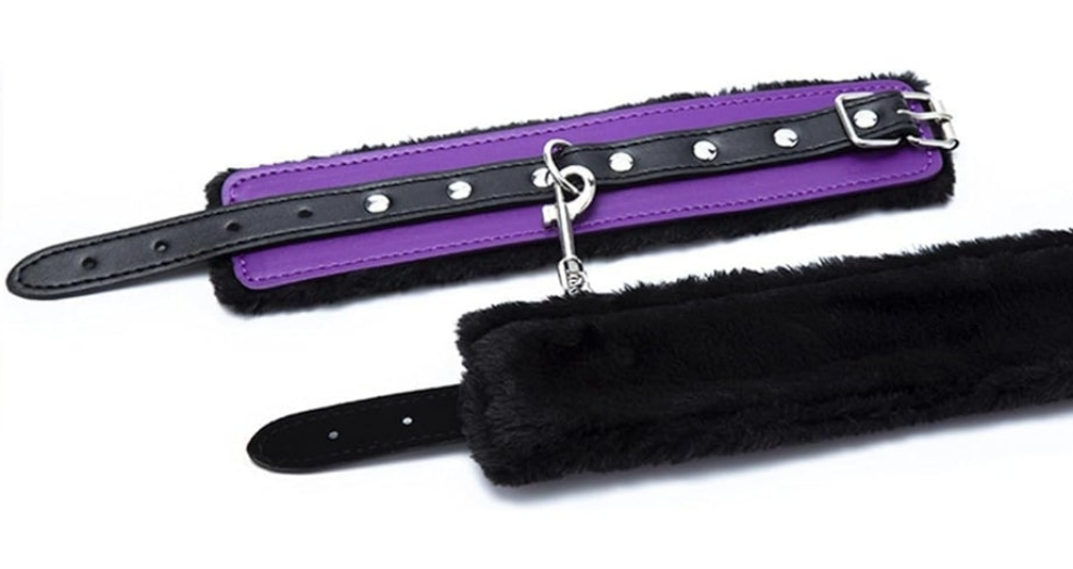 Purple Sex Handcuffs for Grownups (Chained Wrists and Ankles) Set, Sex Hand Cuff Set for Spice Up The Bedroom for Couples for Adults with Safety Release Sweater
