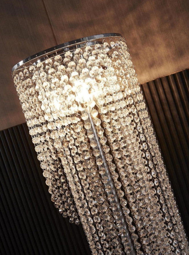 Silver Crystal Floor Lamp S Shape Chrome Finish