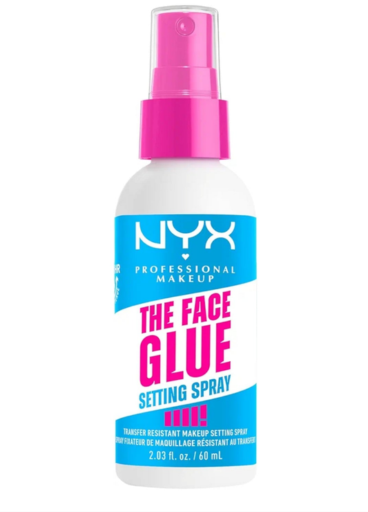 NYX PROFESSIONAL MAKEUP The Face Glue Setting Spray, Transfer-Resistant Waterproof Setting Spray, Up to 24HR Make Up Wear