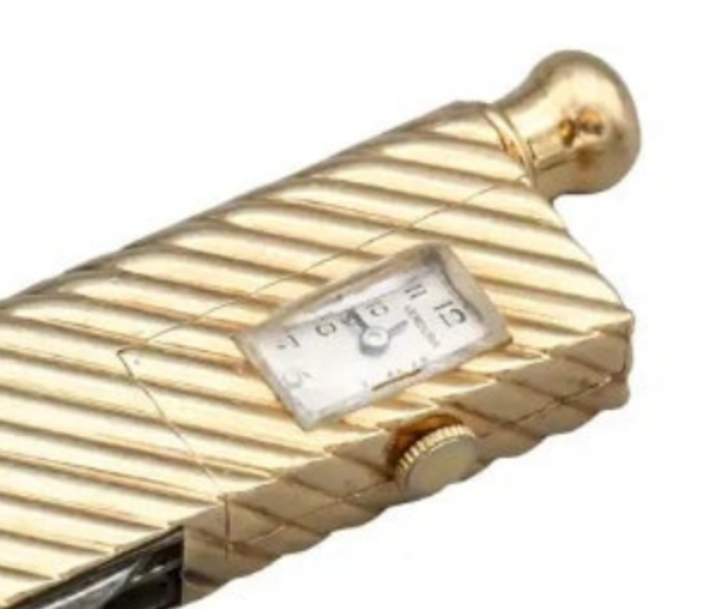 14k Gold Verdura Gold Utility Knife and Key with Clock and Hidden Pencil and mystery key exciting