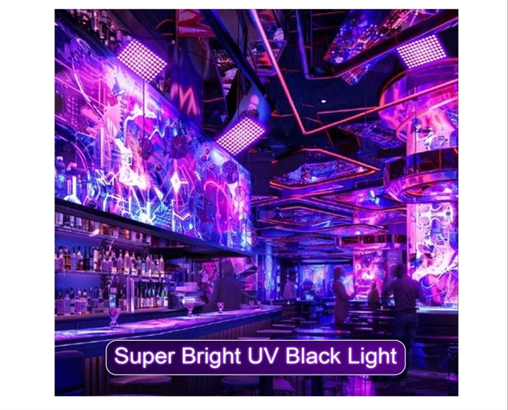 50W Black Lights, Blacklight Flood Light with Plug and Switch,for Glow Party, Halloween, Fluorescent Poster, Body Paint