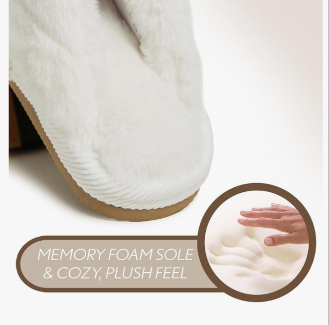 Slippers for Women Cozy Plush Faux Fur Fluffy Furry Closed Toe Slip-Ons Indoor Outdoor Home