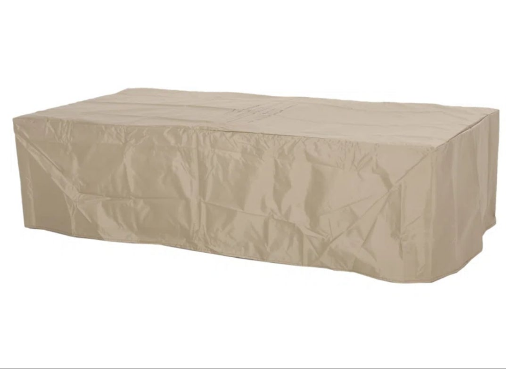 Rectangle Concrete Propane Smokeless Fire Pit Table with Hidden Fuel Tank with storage cover