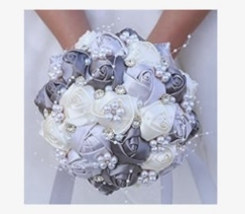 Handmade Rhinestone Bridal Bouquet,Crystal Wedding Round Tossing Bouquet,Artificial Flower Bunch for Bride Bridesmaid