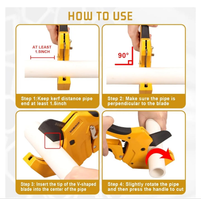 PVC Pipe Cutter, Cuts up to 2-1/2”, Professional Cutting PEX, PVC, and PPR Pipe, Etc, SK5 Blade and Aluminum Alloy Body, One-hand Rapid Cutting Tool for the Pipe