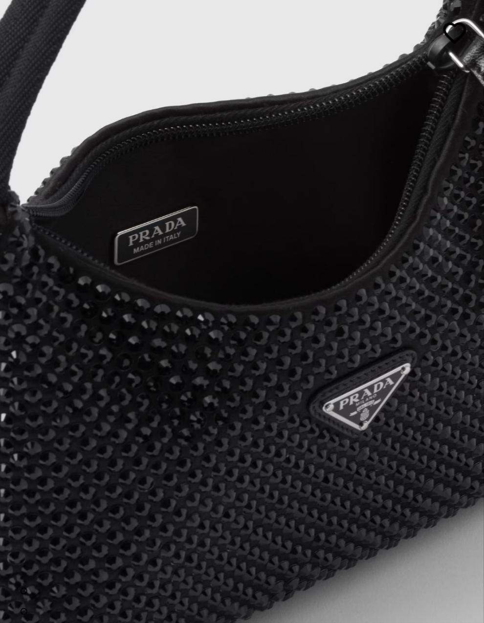 Prada Re-Edition Satin mini-bag with crystals