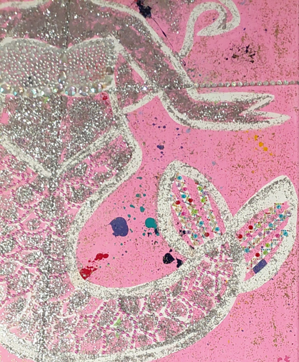 COCOMONEY ART Mermaid bling 1 OF 1 CUSTOM PIECE BY COCOMONEY Painting on canvas