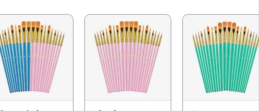 Paint Brushes Set, 20 Pcs Paint Brushes for Acrylic Painting, Oil Watercolor Acrylic Paint Brush, Artist Paintbrushes for Body Face Rock Canvas, Kids Adult Drawing Arts Crafts Supplies,