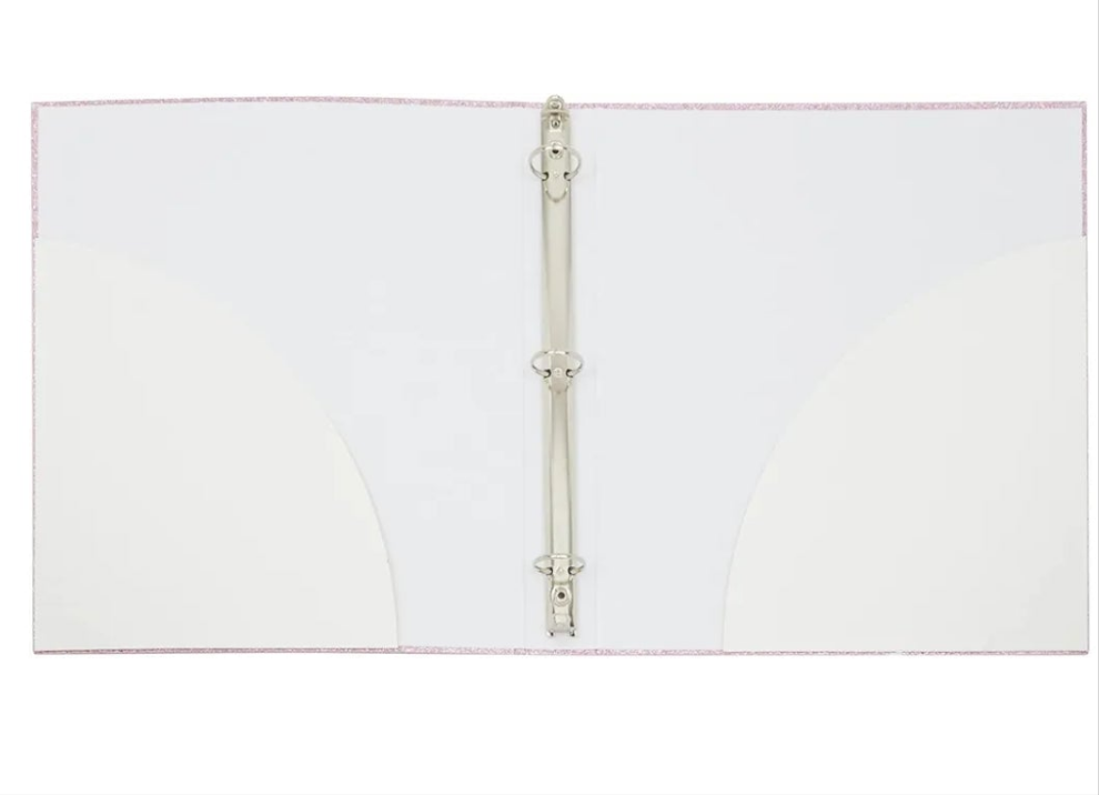 2 Pack Sparkly Pink 3 Ring Binder with 2 Inch Rings, Glitter File Folder Pockets for Office Supplies, Planner, Portfolio 350 Sheet Capacity (11 x 12 in)