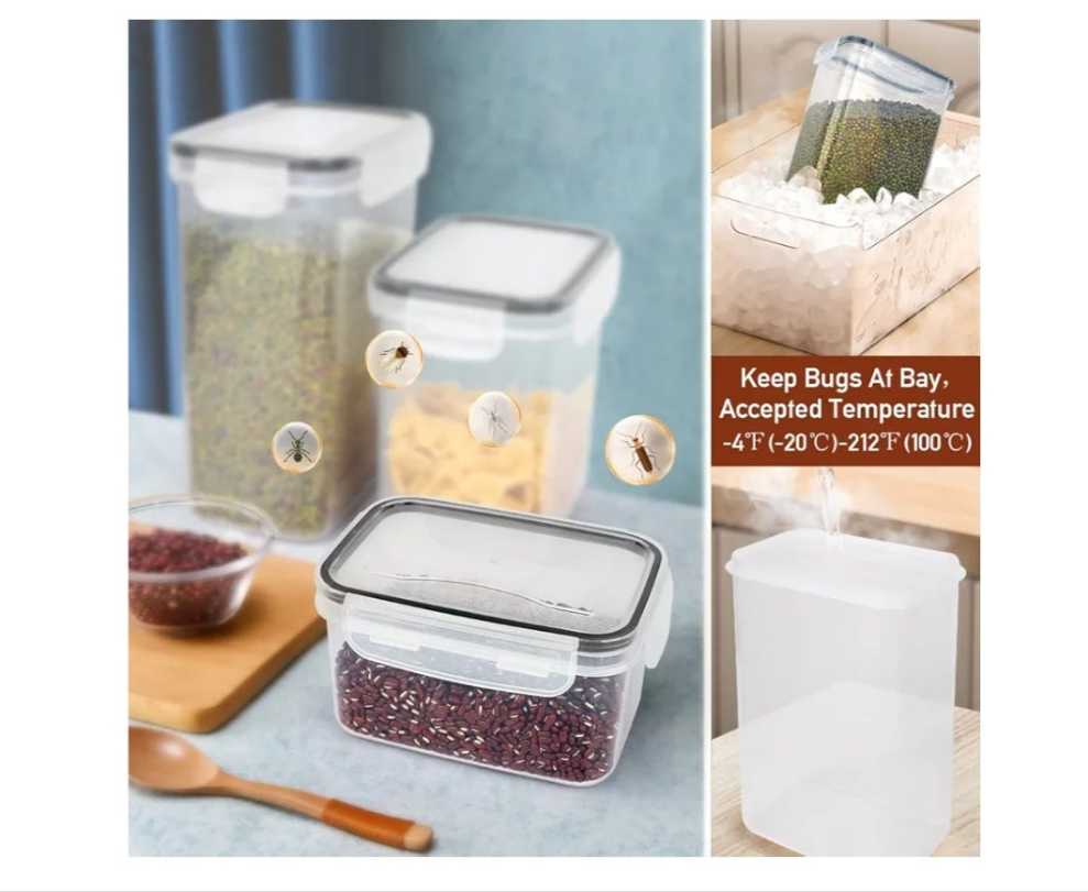 68 PCS Airtight Food Storage Containers With Lids BPA Free,6 Pack With Pouring Spout Cereal Containers Storage for Kitchen Pantry Organization and Storage,Dishwasher safe,Labels Marker