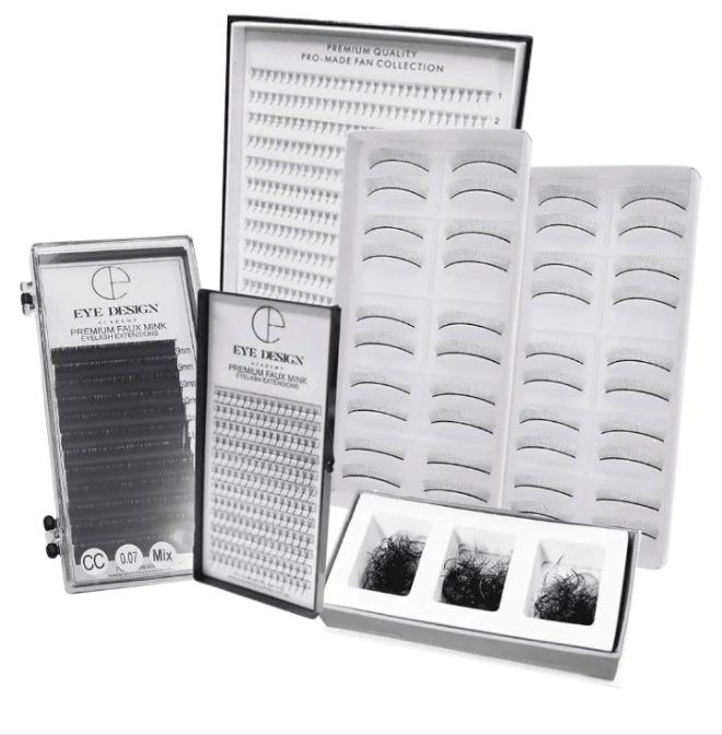 A full set of Eye Design Classic & Volume Eyelash Extensions Professional Kit contains all the essentials for you to start your professional skills instantly. What's included: 3 Cashmere Super Mink Classic 0.15 | C curl | Mix Length ( 9mm - 13mm) 5
