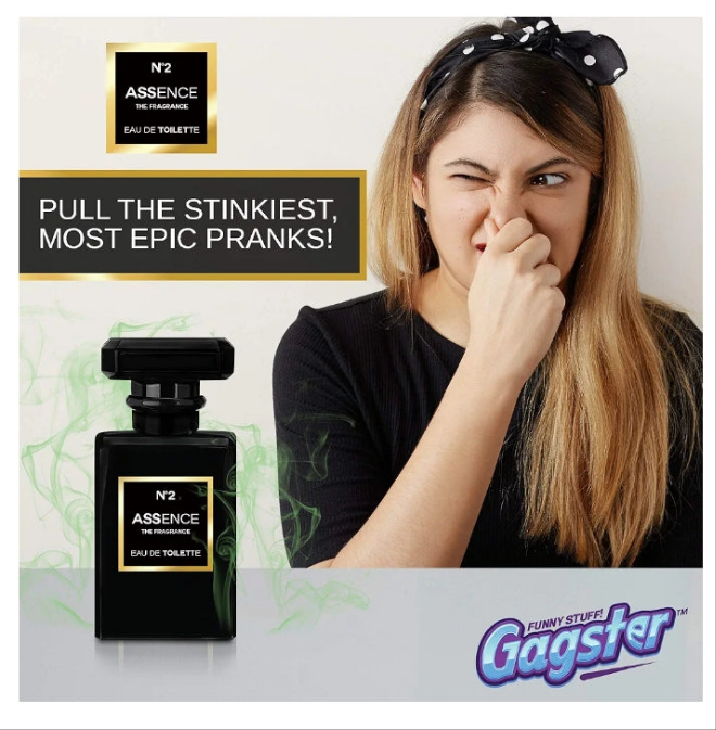 Gagster Prank Perfume - Hilarious Liquid Stink Spray Fragrance Bottle - Gag Gift for Fun Stuff Pranksters - Extra Strong - Girlfriend Prank - Realistic Package - Smelly Fake Perfume Atomizer