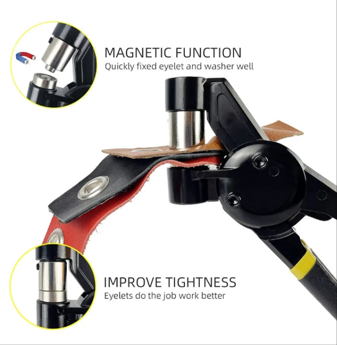 Grommet Tool Kit, 3/8 inch Handheld Eyelet Kit Manual Grommet Press Machine with 500 pcs 10 mm Grommets