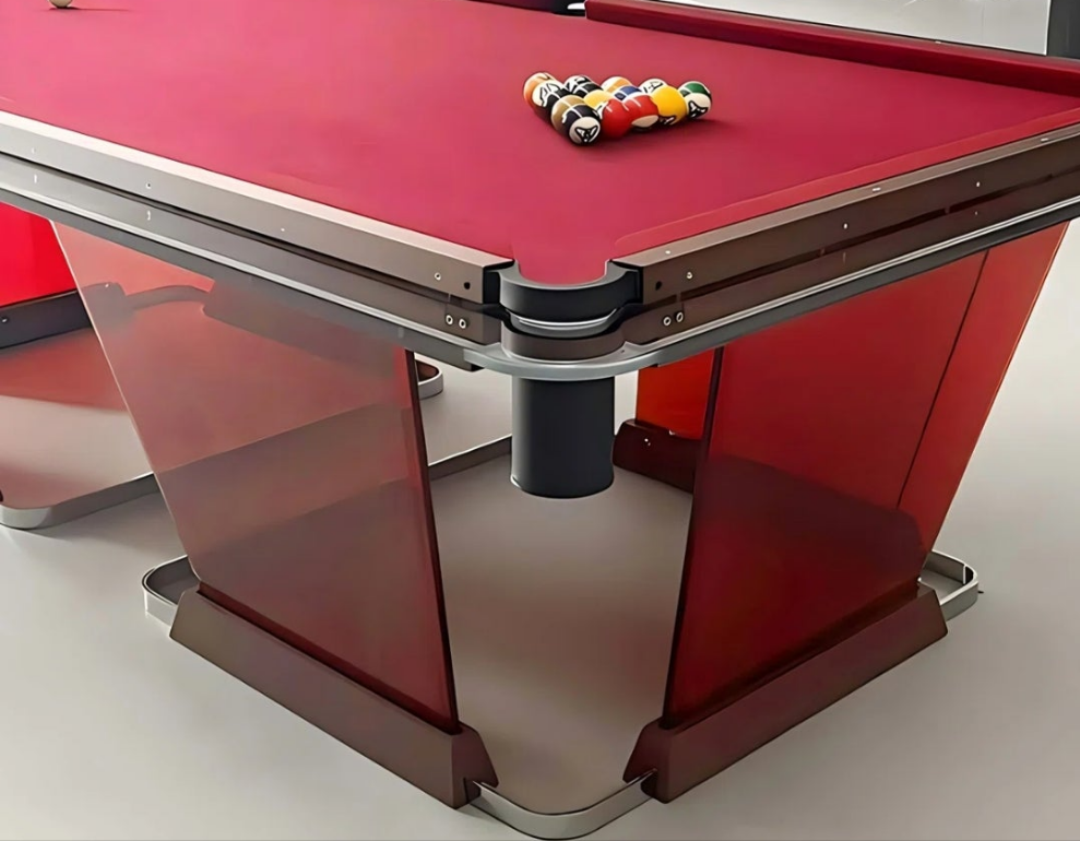 Eight-foot Red Indoor Home Billiard Table with a special free cue ball from Cocomoney