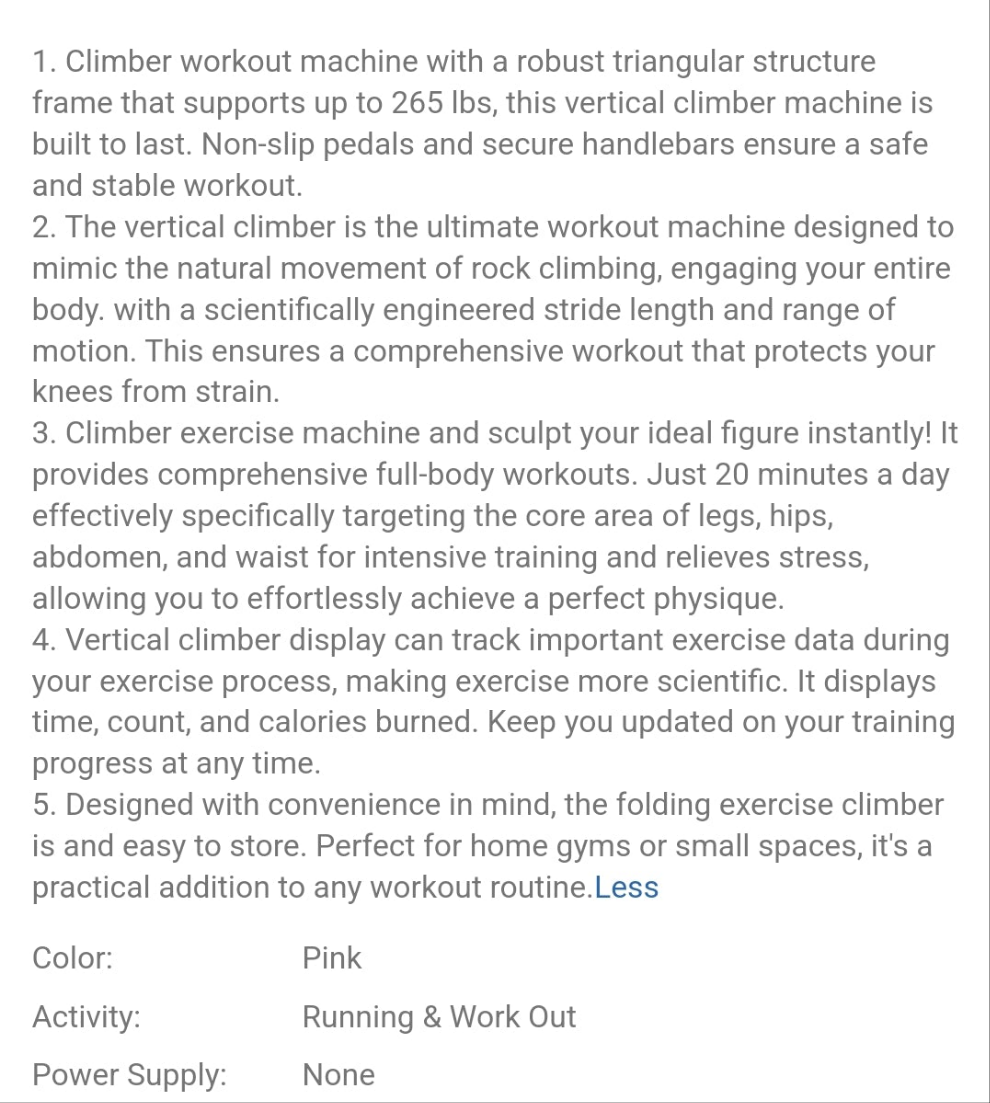 Stair Stepper For Home-Upgrade Vertical Climber Workout Machine For Full-Body Exercise Climber Fitness Equipment With Stable Frame Adjustable Handlebar