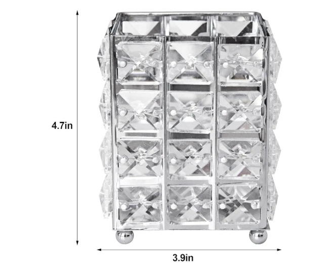 Makeup Brush Holder Organizer Cosmetic Brushes Storage Eyeliners Eyebrow Pencil Container Cup (Square,