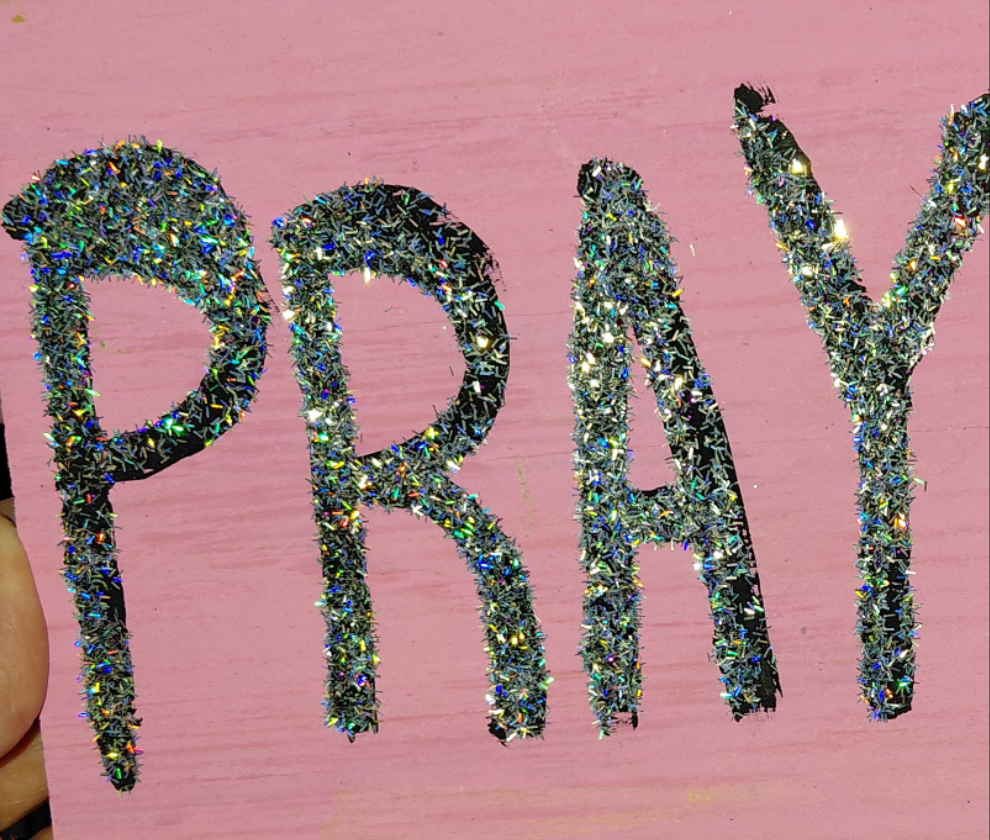 COCOMONEY ART Pray 1 OF 1 CUSTOM PIECE BY COCOMONEY painting on wood