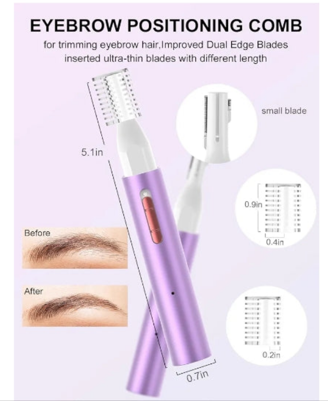 Nose Hair Trimmer for Women Men,2024 Rechargeable 2 in 1 Eyebrow & Facial Hair Trimmer, Professional Painless Ear Hair Trimmer with Powerful Motor and Dual-Edge Blades Easy Cleansing
