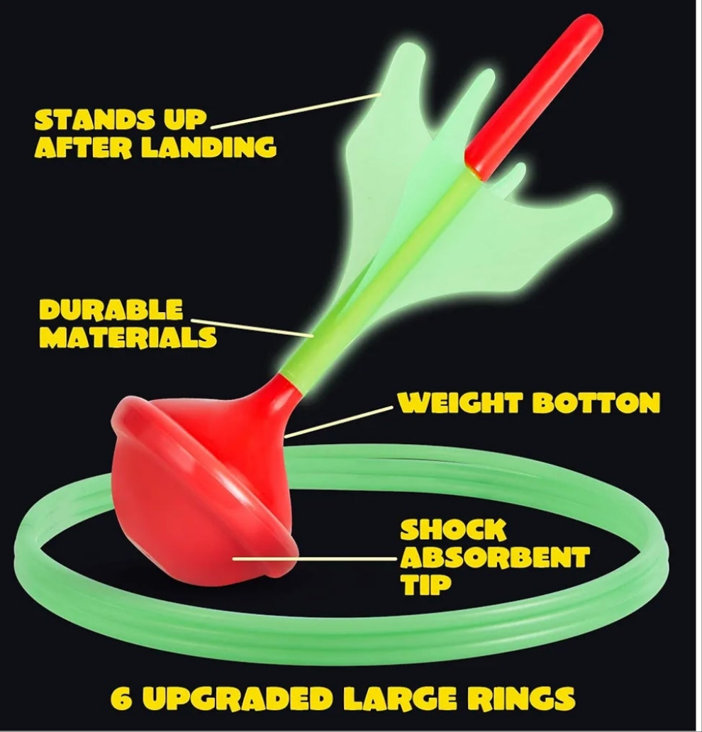 Lawn Darts Game Set for Kids and Adults - Glow in The Dark Outdoor Lawn Games for Adults and Family, Soft Tip Darts Set for Kids Camping, Outside Yard