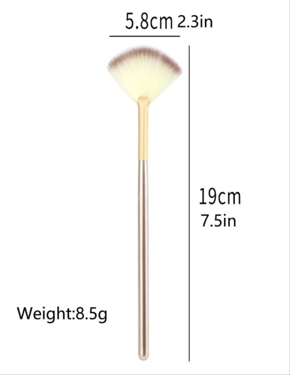 2pcs Fan-shaped Highlighter Brush And Setting Powder Brush Set For Contouring And Makeup polyester