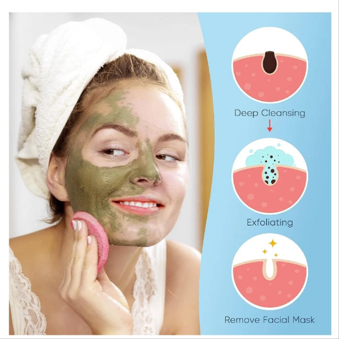 Compressed Facial Sponges for Daily Facial Cleansing and Exfoliating, 100% Natural Cosmetic Spa Sponges for Makeup Remover,