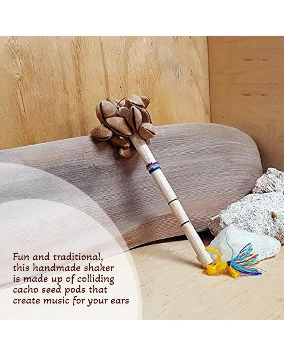 Maracas for Adults/ASMR Tool: Seed Shaker instrument | Bamboo Instrument, Musical Instruments - Natural Cacho Seed Pods Shaker – Handmade Nut Shell Percussion Instrument