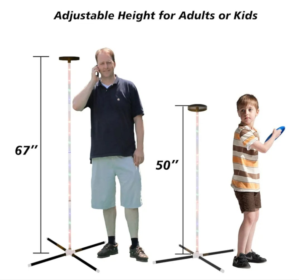 Outdoor Yard Games for Adults and Family, 2 in 1 Limbo Game Flying Disc Games Set with Light, Sutiable for Backyards, Beach, Lawn, Party