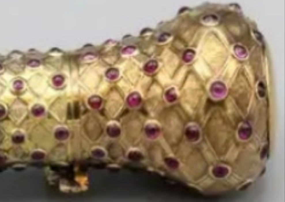 18k Gold Ruby Stone Antique French Ruby 18 Karat Gold Perfume Bottle 18th century