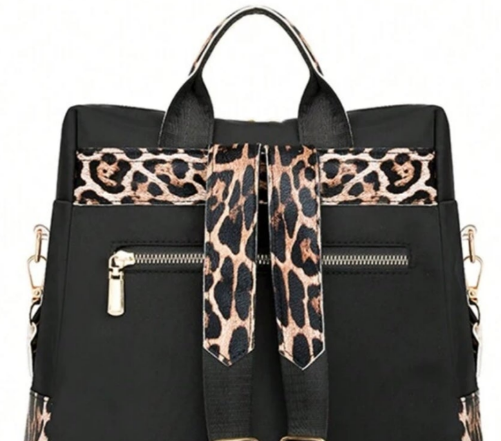 COCOMONEY Book Bag Leopard girl